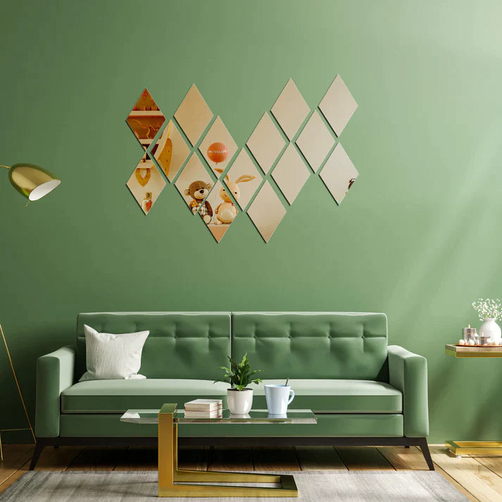 Acrylic Rhombus Mirror Wall Stickers