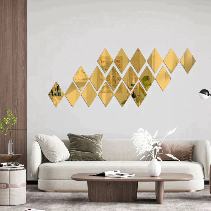 Acrylic Rhombus Mirror Wall Stickers