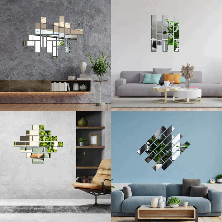 Acrylic Rectangle Mirror Wall Stickers