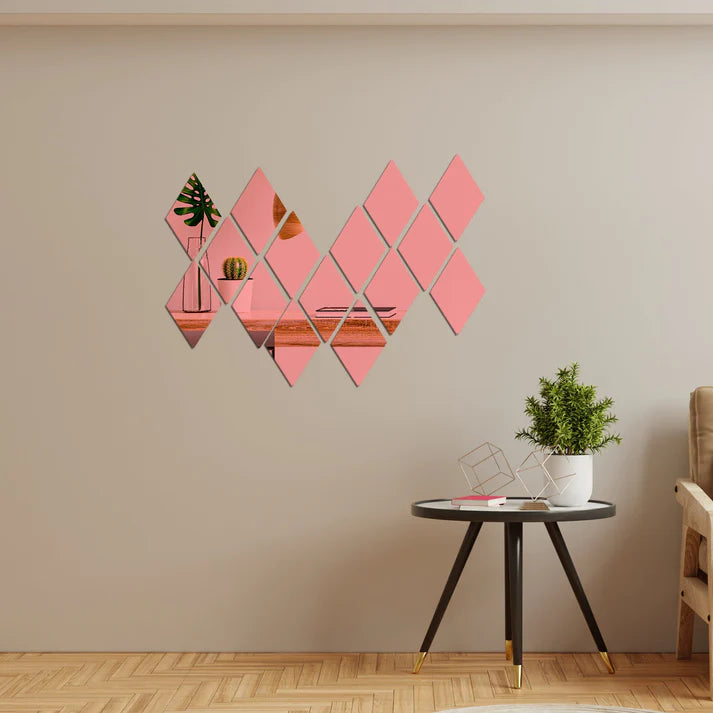 Acrylic Rhombus Mirror Wall Stickers
