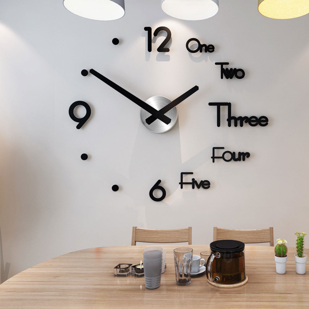 ساعة حائط DIY بتصميم ثلاثي الأبعاد حديث