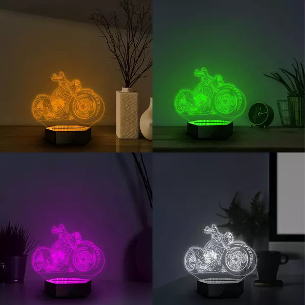 Motorbike 3D Illusion Lamp