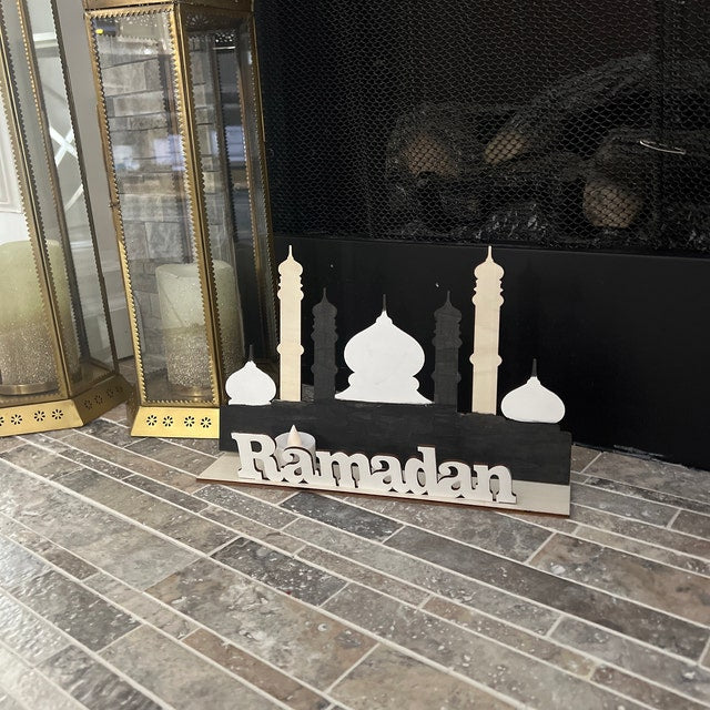لافتة رمضان الخشبية | ديكور رمضان | نشاط رمضان للأطفال | رمضان اصنع بنفسك | رمضان خشبي ارسم بنفسك | لافتة رمضان خشبية | إسلامية