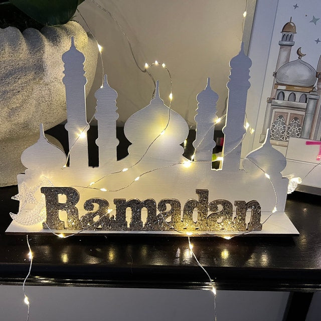 لافتة رمضان الخشبية | ديكور رمضان | نشاط رمضان للأطفال | رمضان اصنع بنفسك | رمضان خشبي ارسم بنفسك | لافتة رمضان خشبية | إسلامية