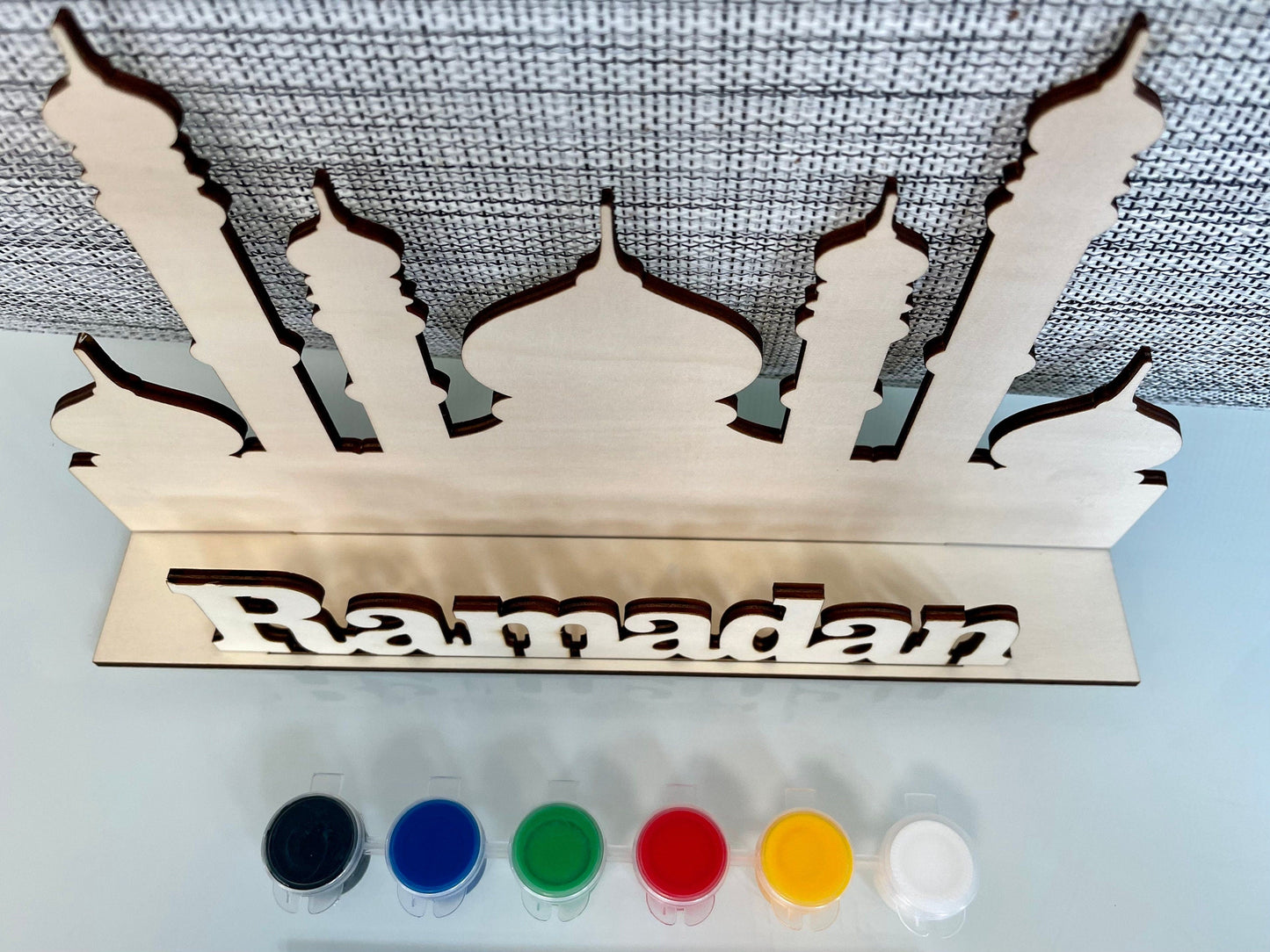 لافتة رمضان الخشبية | ديكور رمضان | نشاط رمضان للأطفال | رمضان اصنع بنفسك | رمضان خشبي ارسم بنفسك | لافتة رمضان خشبية | إسلامية