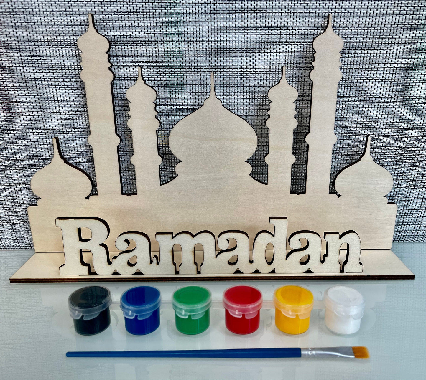لافتة رمضان الخشبية | ديكور رمضان | نشاط رمضان للأطفال | رمضان اصنع بنفسك | رمضان خشبي ارسم بنفسك | لافتة رمضان خشبية | إسلامية
