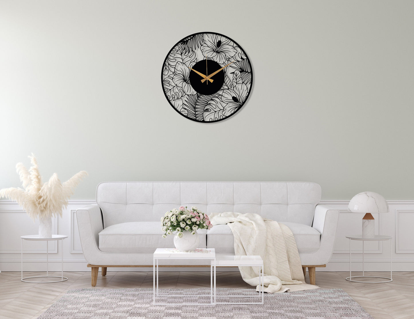 Poppy Flower Acrylic Wall Clock