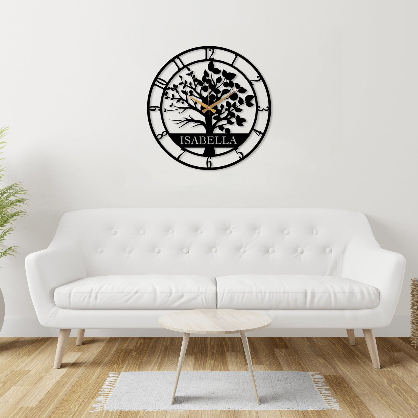 Custom Acrylic Tree of Life Wall Clock, Personalized Name Wall Clock