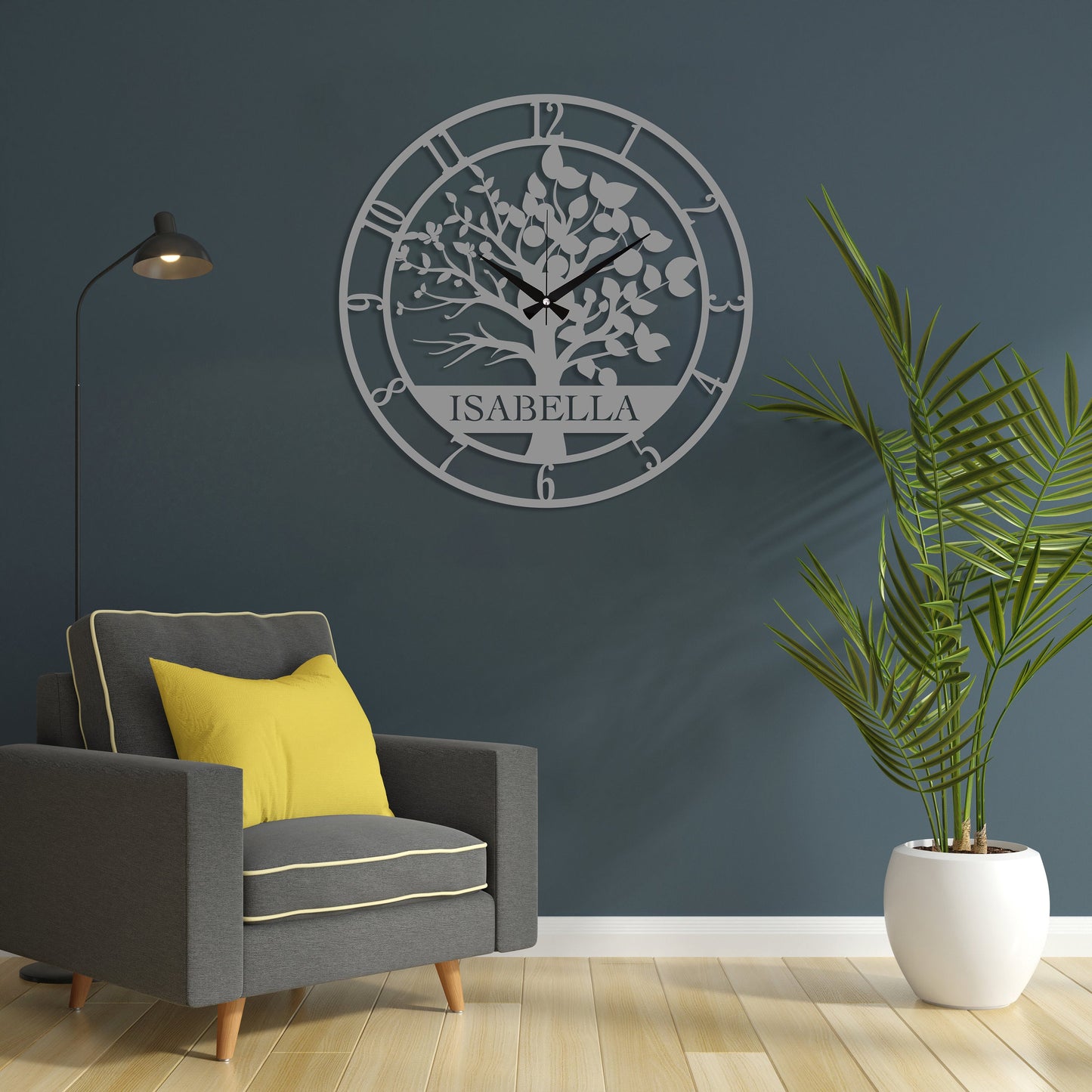 Custom Acrylic Tree of Life Wall Clock, Personalized Name Wall Clock