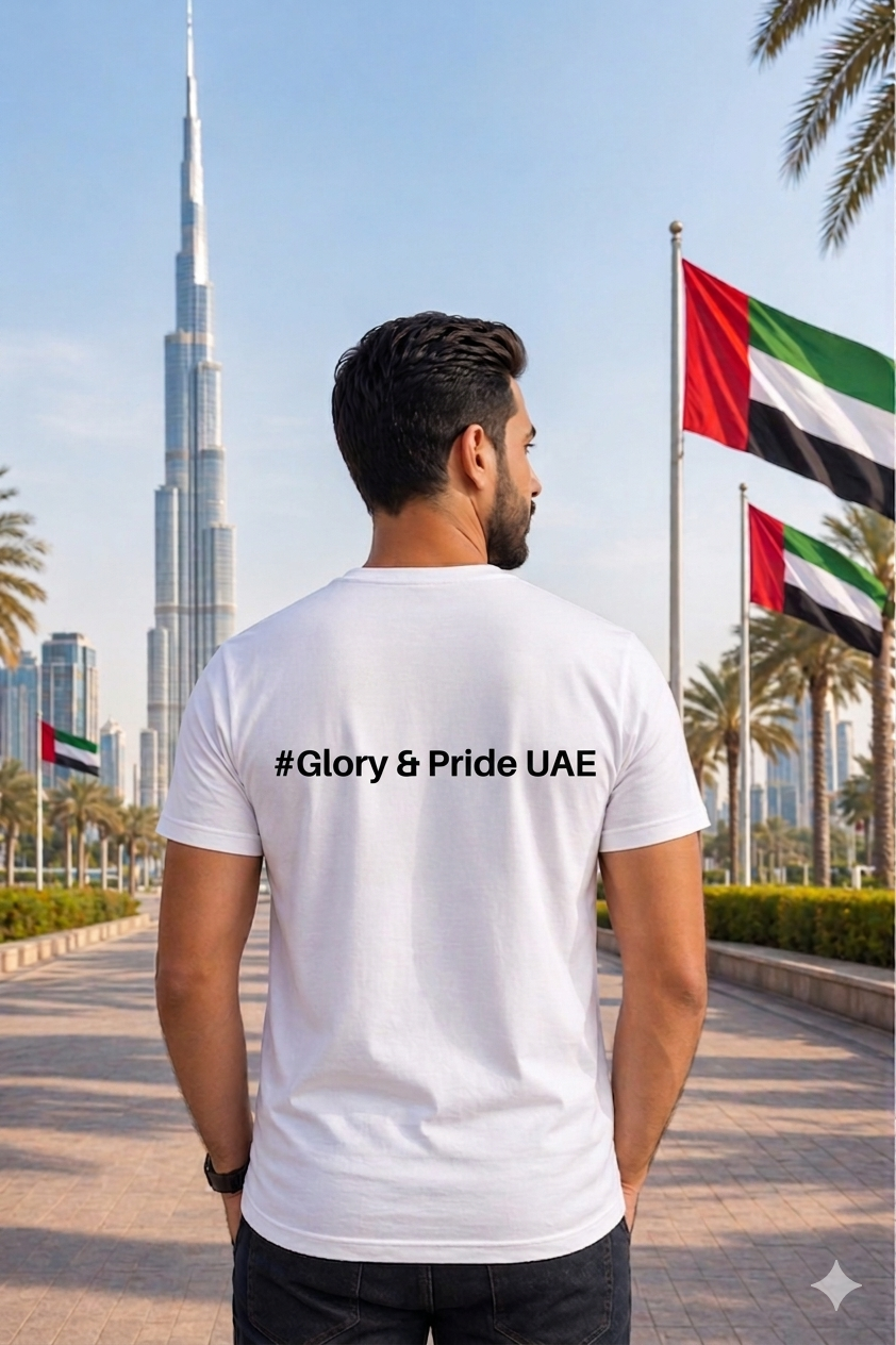 Glory & Pride UAE Men Cotton Half Sleeves T-Shirt - TTF - Design 3