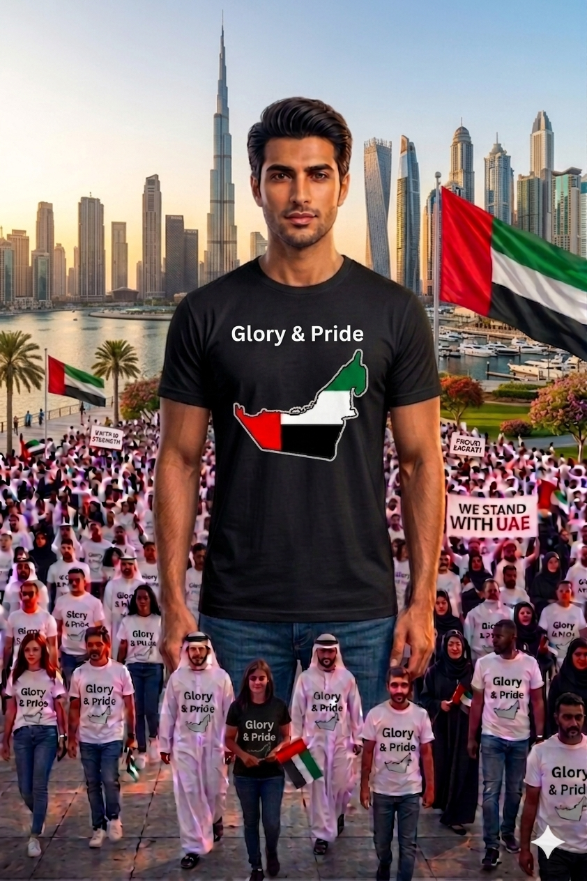 Glory & Pride UAE Men Cotton Half Sleeves T-Shirt - TTF - Design 3