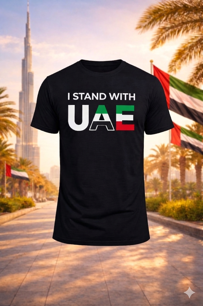 I Stand with UAE Men Cotton Half Sleeves T-Shirt TTF-UAE