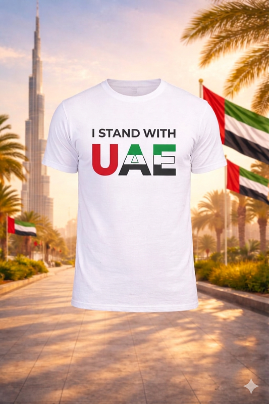 I Stand with UAE Men Cotton Half Sleeves T-Shirt TTF-UAE