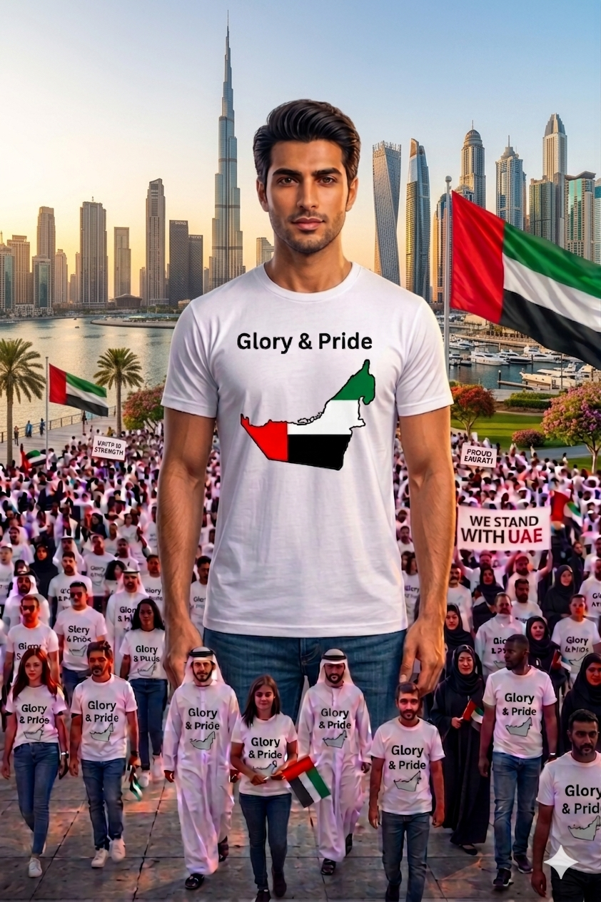 Glory & Pride UAE Men Cotton Half Sleeves T-Shirt - TTF - Design 3