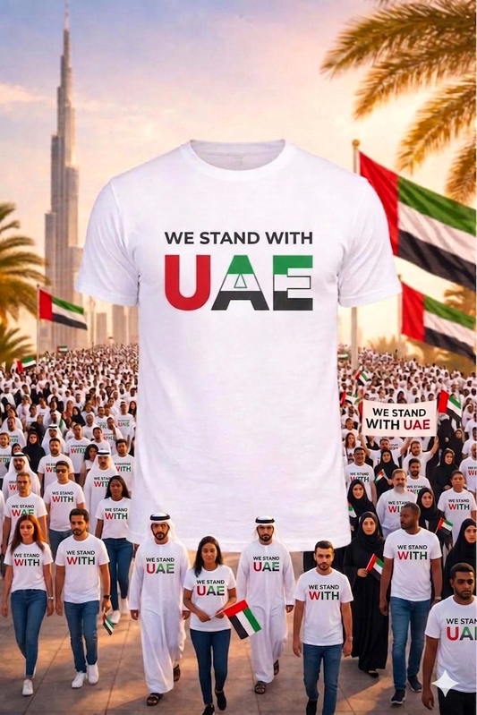 We Stand with UAE Men Cotton Half Sleeves T-Shirt TTF-UAE