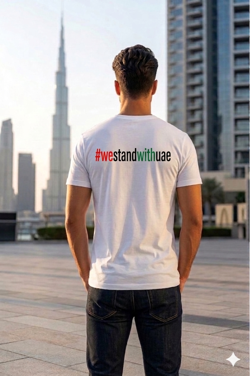 We Stand with UAE Men Cotton Half Sleeves T-Shirt TTF-UAE