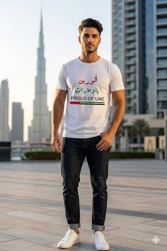 Proud Of UAE Men Cotton Half Sleeves T-Shirt - TTF