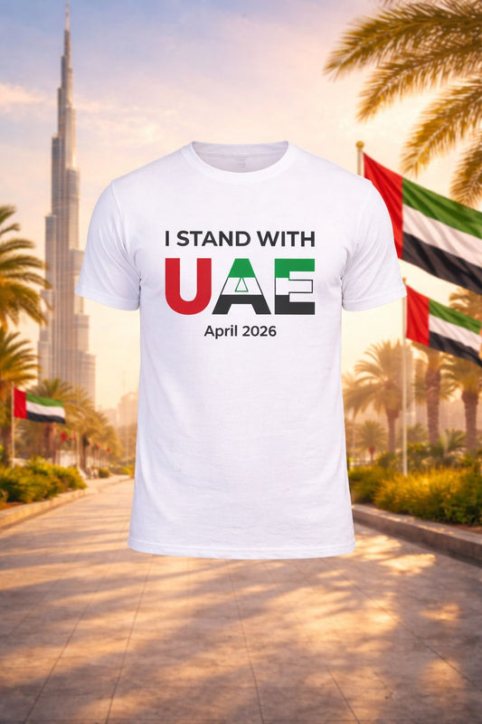 I Stand with UAE Men Cotton Half Sleeves T-Shirt TTF-UAE